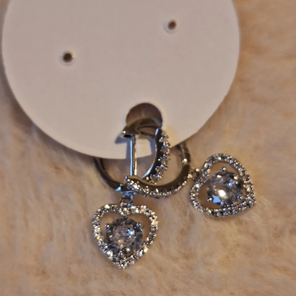 Elegant Silver Heart Earrings